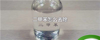 二甲苯怎么去除